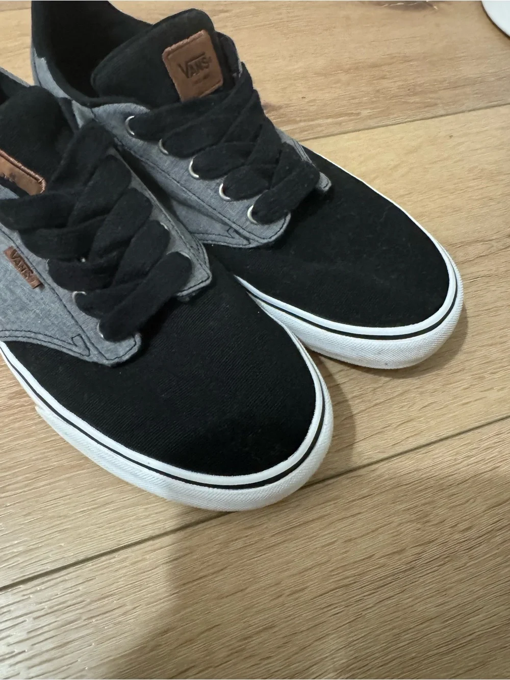 🛹Vans Men’s Atwood Deluxe Black & Gray Canvas Skater Shoes Sneakers 11